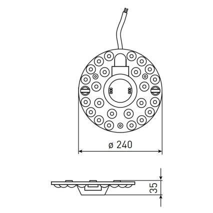 LED magnetisk modul LED/36W/230V Ø 24 cm 2700/3000/4000/5000/6500K