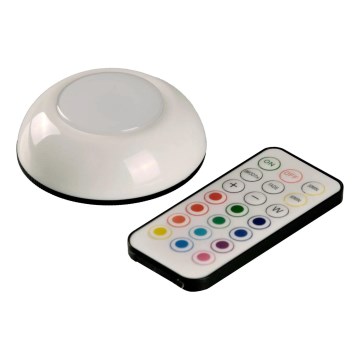 LED møbelbelysning m. RGBW-farver LED/0,5W/4,5V 3xAAA hvid + fjernbetjening