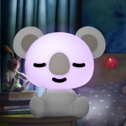 LED natlampe m. RGBW-farver til børn 2,5W/230V koala hvid