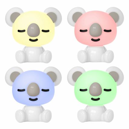 LED natlampe m. RGBW-farver til børn 2,5W/230V koala hvid