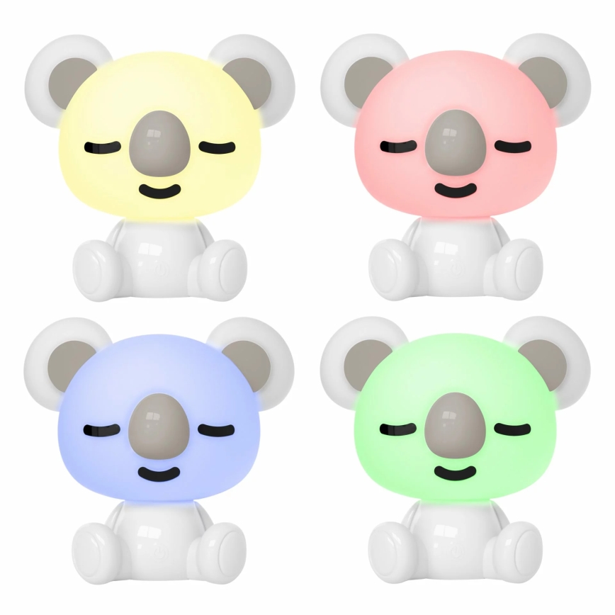 LED natlampe m. RGBW-farver til børn 2,5W/230V koala hvid