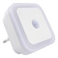 LED natlampe med bevægelses- og skumringssensor LED/0,5W/230V hvid