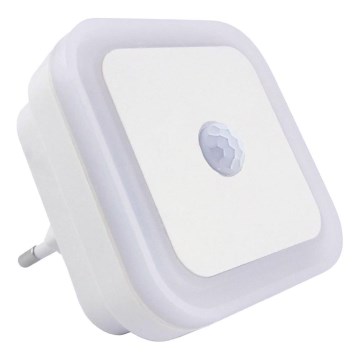LED natlampe med bevægelses- og skumringssensor LED/0,5W/230V hvid