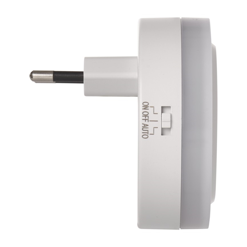LED natlampe med fotosensor til stikkontakt + 2xUSB 3xLED/0,3W/230V