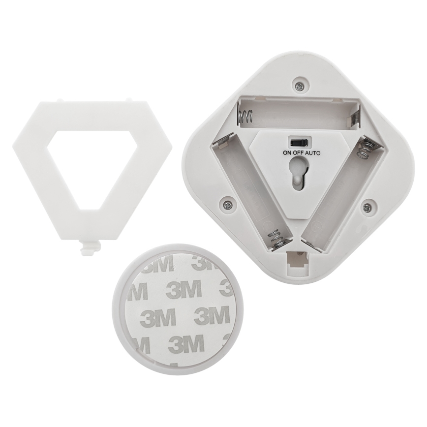 LED-natlampe med sensor LED/0,5W/4,5V 3xAAA hvid