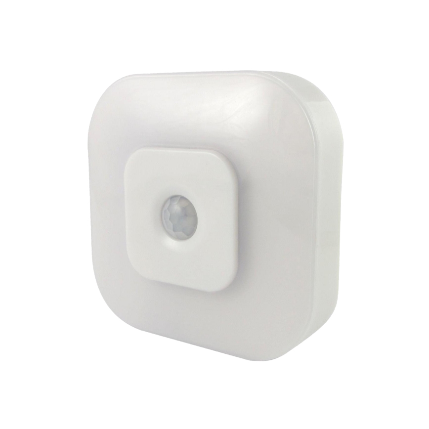 LED-natlampe med sensor LED/0,5W/4,5V 3xAAA hvid