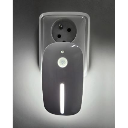 LED natlampe med sensor LED/1W/230V hvid