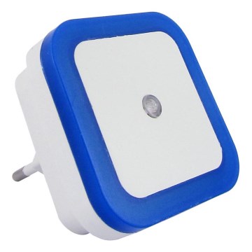 LED-natlampe med skumringssensor LED/0,5W/230V blå