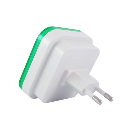 LED natlampe med skumringssensor LED/0,5W/230V grøn