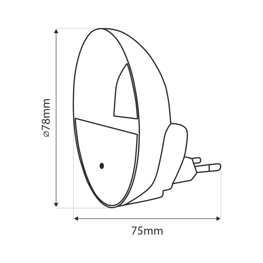 LED natlampe med skumringssensor LED/0,5W/230V hvid