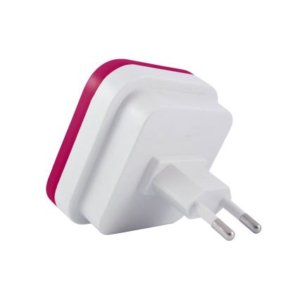 LED natlampe med skumringssensor LED/0,5W/230V lyserød