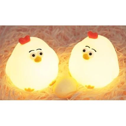 LED natlampe til børn dæmpbar og genopladelig LED/1W/5V 3000K 800 mAh kylling