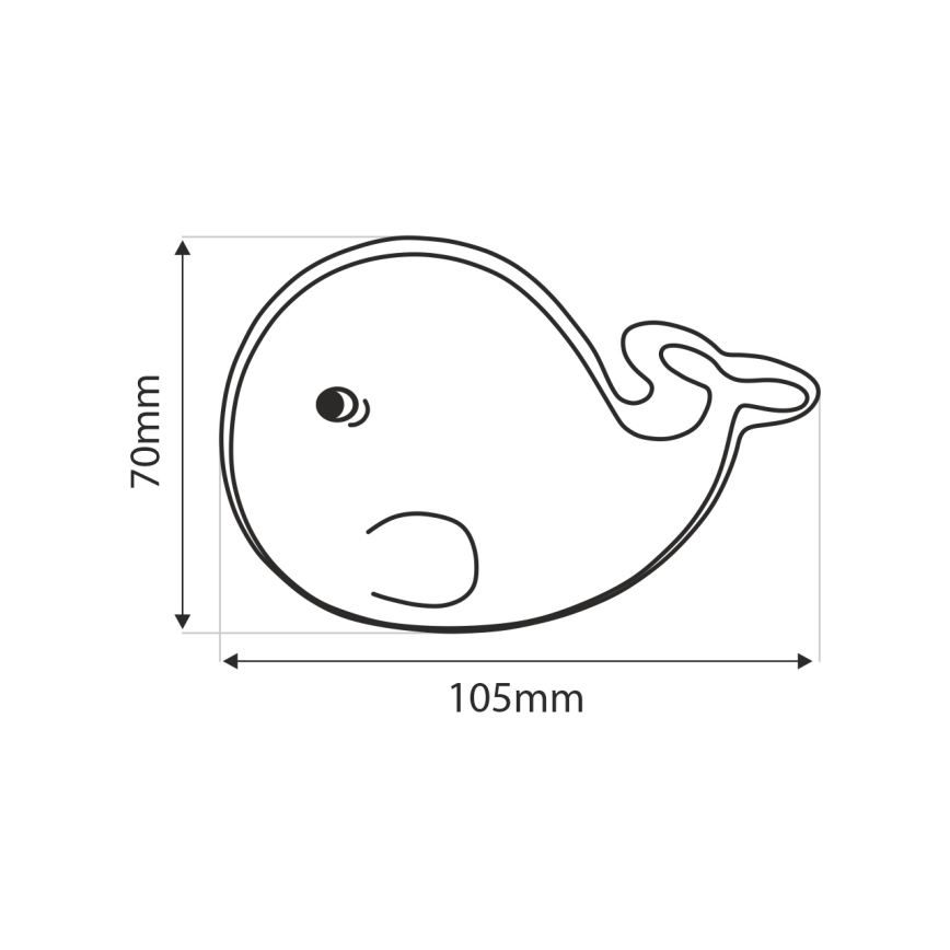 LED natlampe til børn LED/0,5W/230V hval