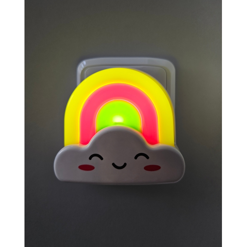 LED natlampe til børn LED/0,5W/230V regnbue