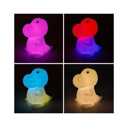 LED natlampe til børn m. RGB-farver dæmpbar og genopladelig LED/2,5W/5V 3000K 1200 mAh dinosaur
