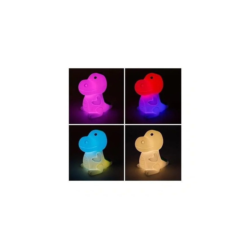 LED natlampe til børn m. RGB-farver dæmpbar og genopladelig LED/2,5W/5V 3000K 1200 mAh dinosaur