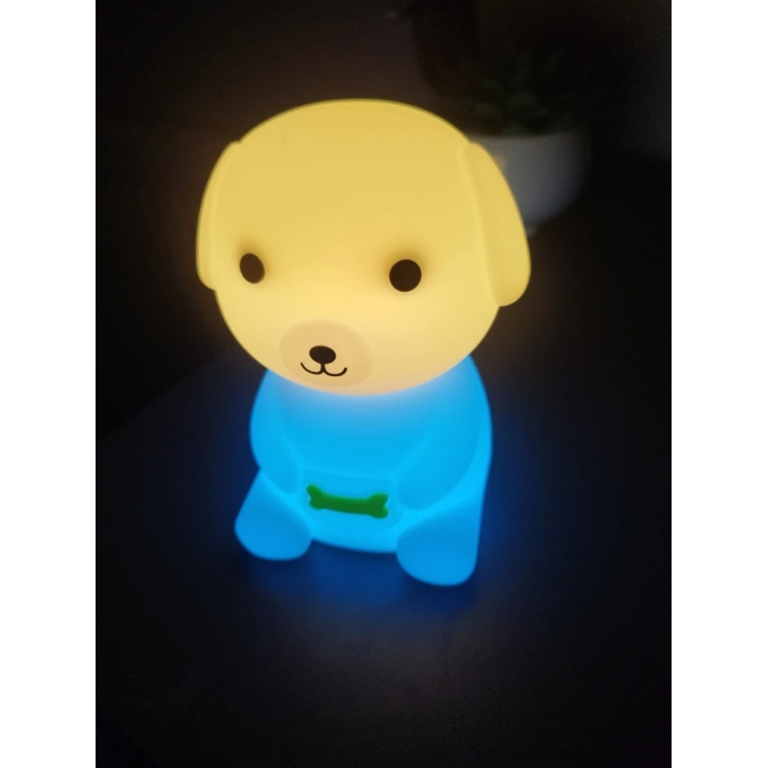 LED natlampe til børn m. RGB-farver dæmpbar og genopladelig LED/2,5W/5V 3000K 1200 mAh hund