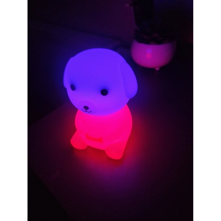 LED natlampe til børn m. RGB-farver dæmpbar og genopladelig LED/2,5W/5V 3000K 1200 mAh hund