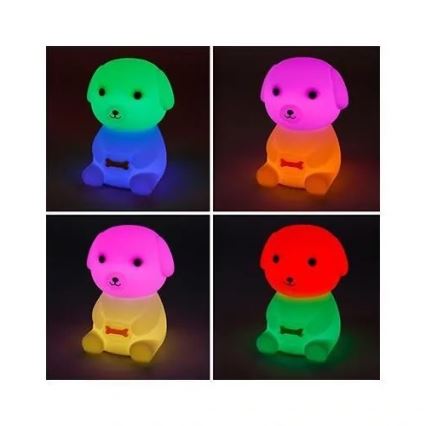 LED natlampe til børn m. RGB-farver dæmpbar og genopladelig LED/2,5W/5V 3000K 1200 mAh hund