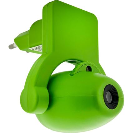 LED natlampe til børn med projektor LED/0,5W/230V grøn