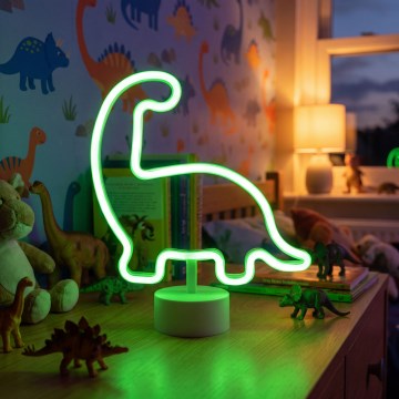 LED-neon borddekoration LED/2W/3xAA USB dinosaur