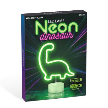 LED neon borddekoration LED/2W/3xAA USB dinosaur