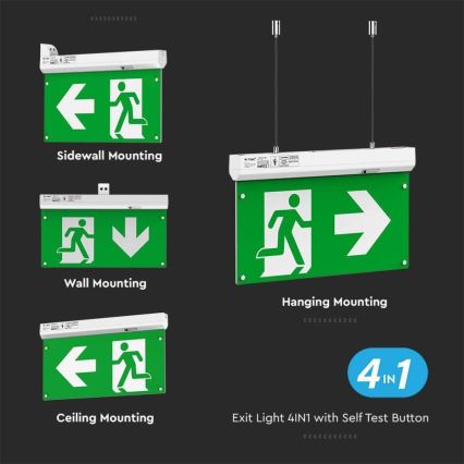 LED nødlampe EMERGENCY EXIT LED/2,5W/230V 04.01.2001 6000K