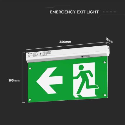 LED nødlampe EMERGENCY EXIT LED/2,5W/230V 04.01.2001 6000K