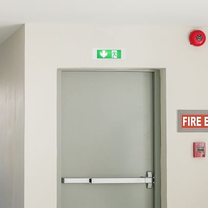 LED nødlampe EMERGENCY EXIT SAMSUNG CHIP LED/3,8W/230V 6000K