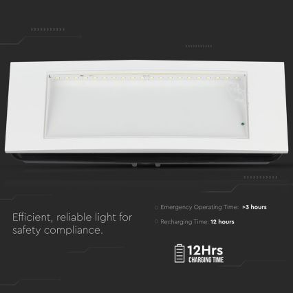 LED nødlampe EMERGENCY EXIT SAMSUNG CHIP LED/3,8W/230V 6000K