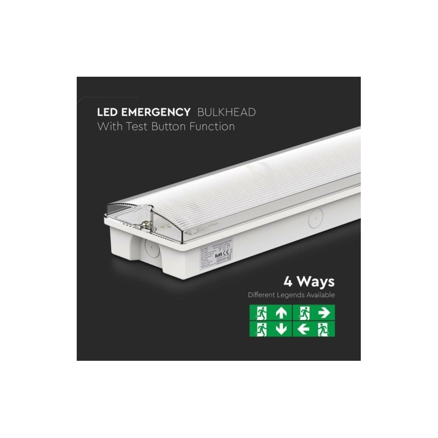 LED nødlampe EMERGENCY EXIT LED/3W/230V 6400K IP65