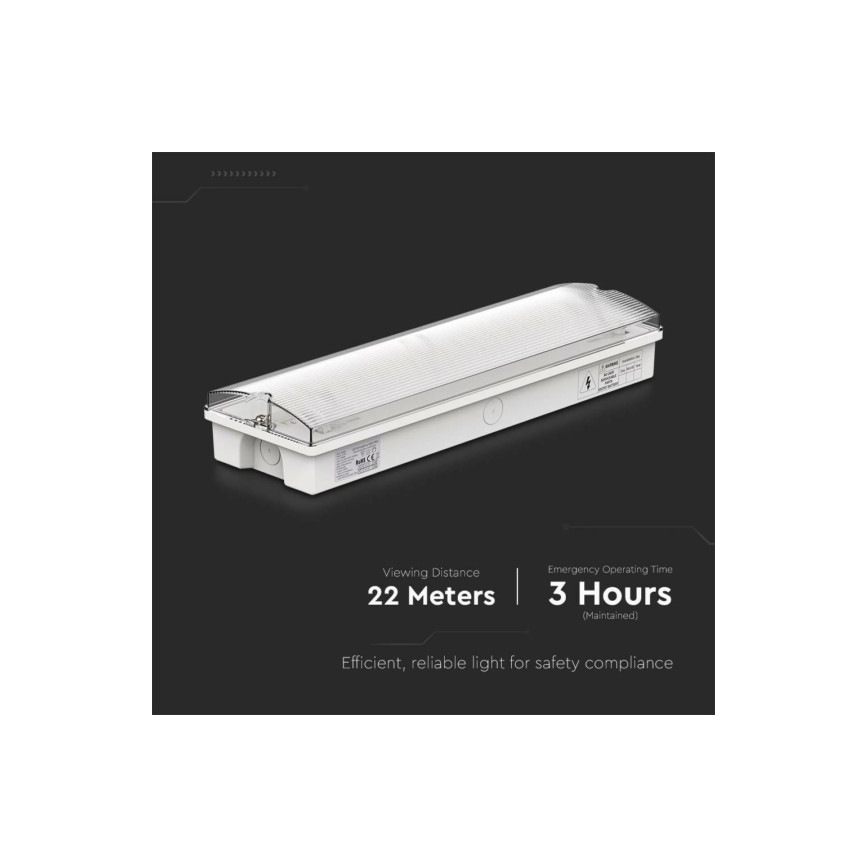 LED nødlampe EMERGENCY EXIT LED/3W/230V 6400K IP65