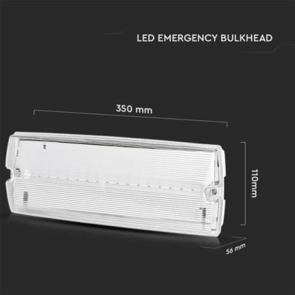 LED nødlampe EMERGENCY EXIT LED/3W/230V 6400K IP65