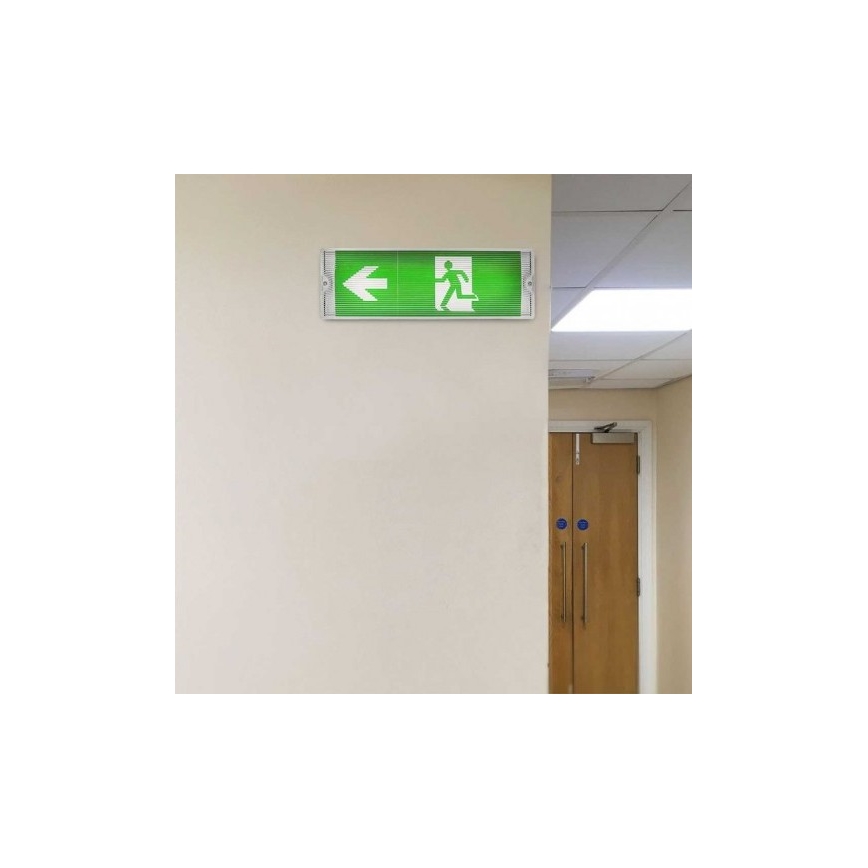 LED nødlampe med en almindelig funktionstest EMERGENCY EXIT LED/3W/230V 6400K IP65