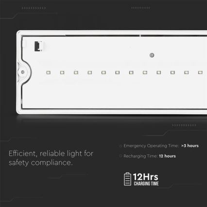 LED nødlampe EMERGENCY EXIT LED/3W/230V IP65 6000K 1200mAh