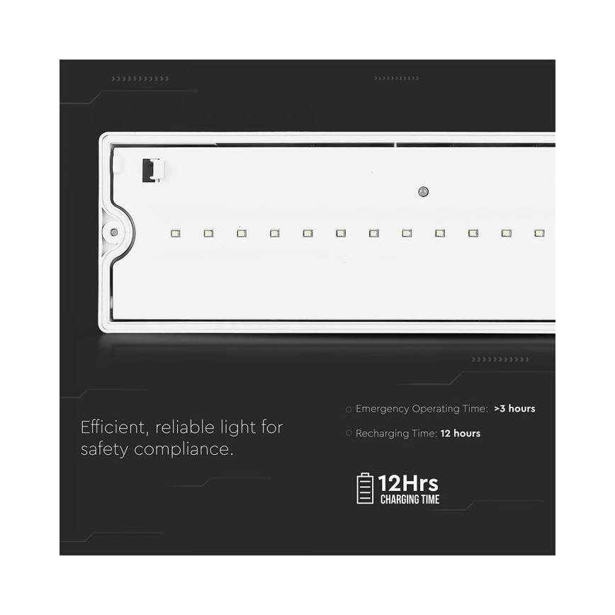 LED nødlampe EMERGENCY EXIT LED/3W/230V IP65 6000K 1200mAh