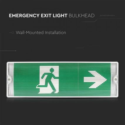 LED nødlampe EMERGENCY EXIT LED/3W/230V IP65 6000K 1200mAh