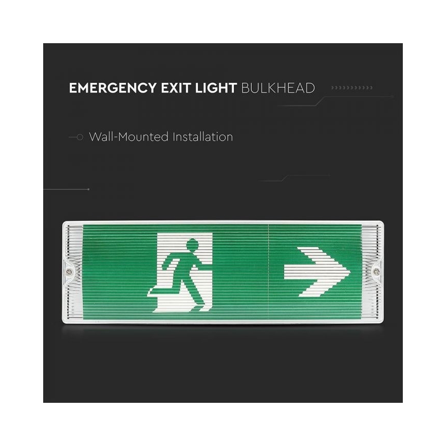 LED nødlampe EMERGENCY EXIT LED/3W/230V IP65 6000K 1200mAh