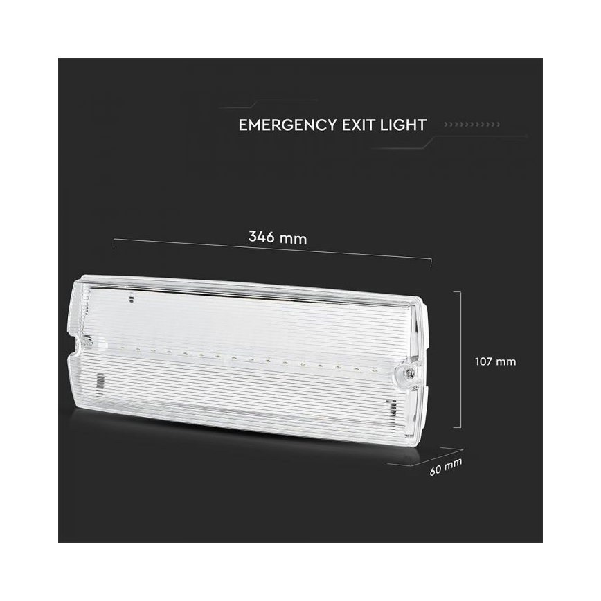 LED nødlampe EMERGENCY EXIT LED/3W/230V IP65 6000K 1200mAh