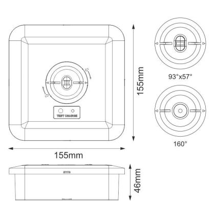 LED nødlampe LED/2W/230V 6000K IP65 3200 mAh
