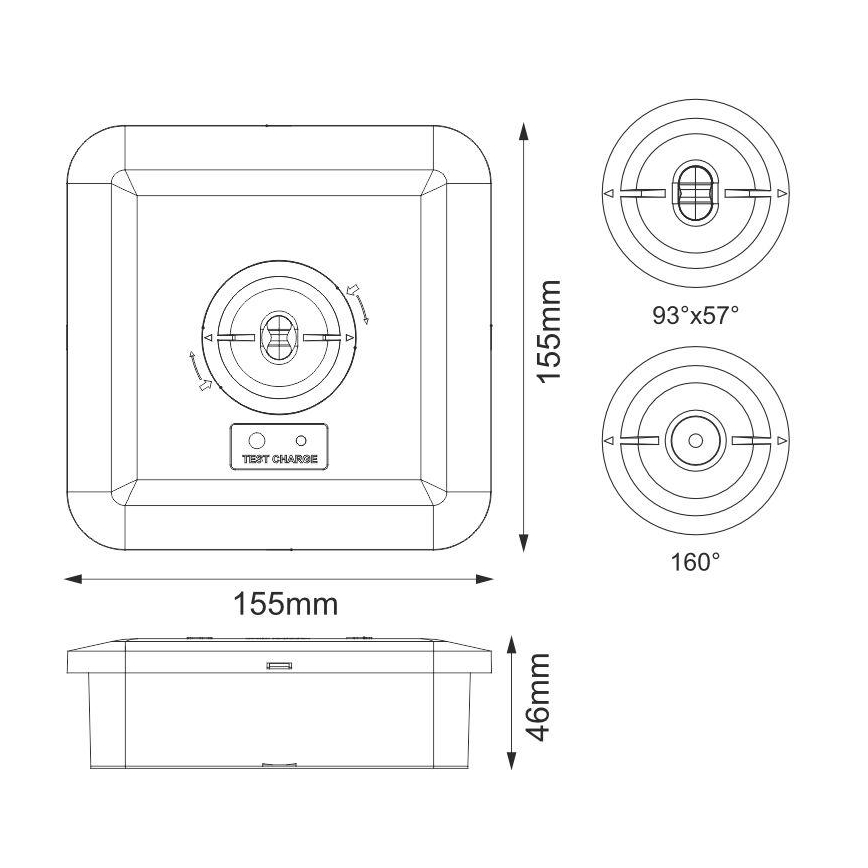 LED nødlampe LED/2W/230V 6000K IP65 3200 mAh