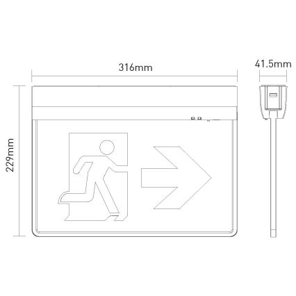 LED nødlampe LED/4,5W/230V 6500K