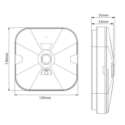 LED nødlys GATRION LED/3/1W/3,2V 6000K 3000 mAh IP54 hvid