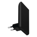 LED-orienteringslampe med skumringssensor til stikkontakt ORISA LED/0,28W/230V sort