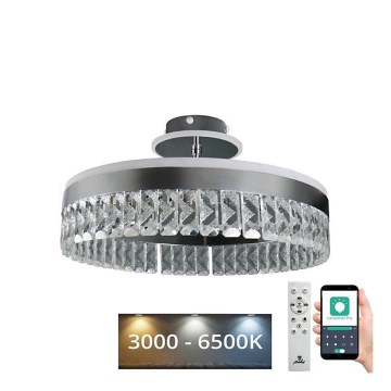 LED Overflademonteret krystallampe dæmpbar LED/75W/230V 3000-6500K mat krom + fjernbetjening