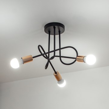 LED overflademonteret loftlampe OXFORD 3xE27/15W/230V sort