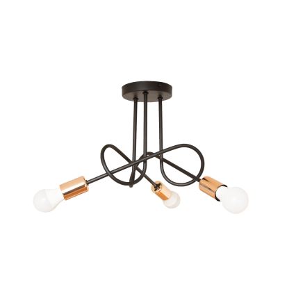 LED overflademonteret loftlampe OXFORD 3xE27/15W/230V sort