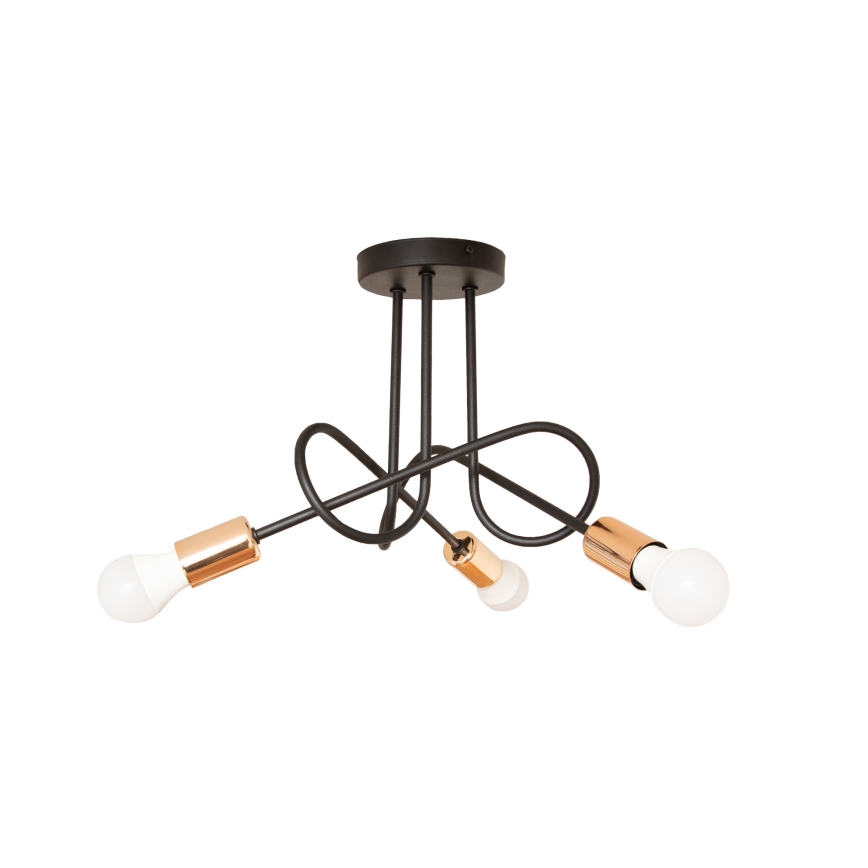 LED overflademonteret loftlampe OXFORD 3xE27/15W/230V sort