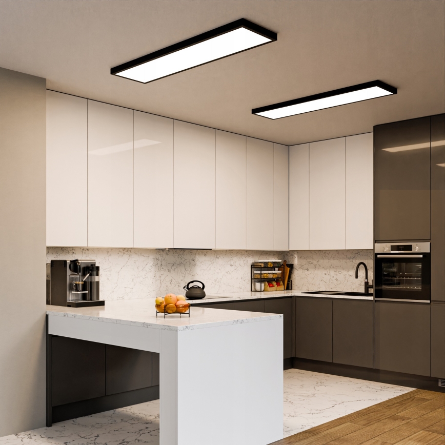 LED overflademonteret panel 60W/230V 30x120 cm sort