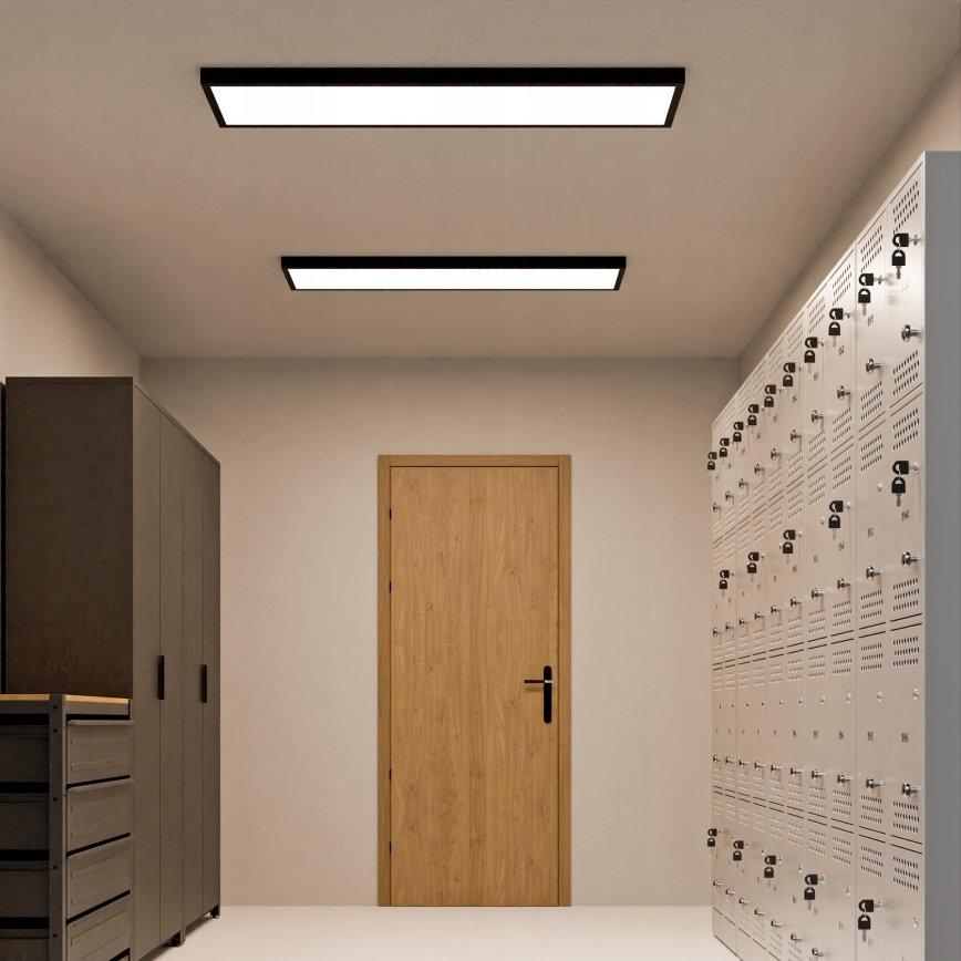 LED overflademonteret panel 60W/230V 30x120 cm sort